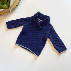 Baby Boden Navy Blue Wool Blend Sweater | 6-12m